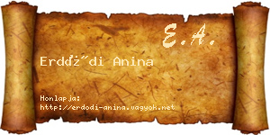 Erdődi Anina névjegykártya